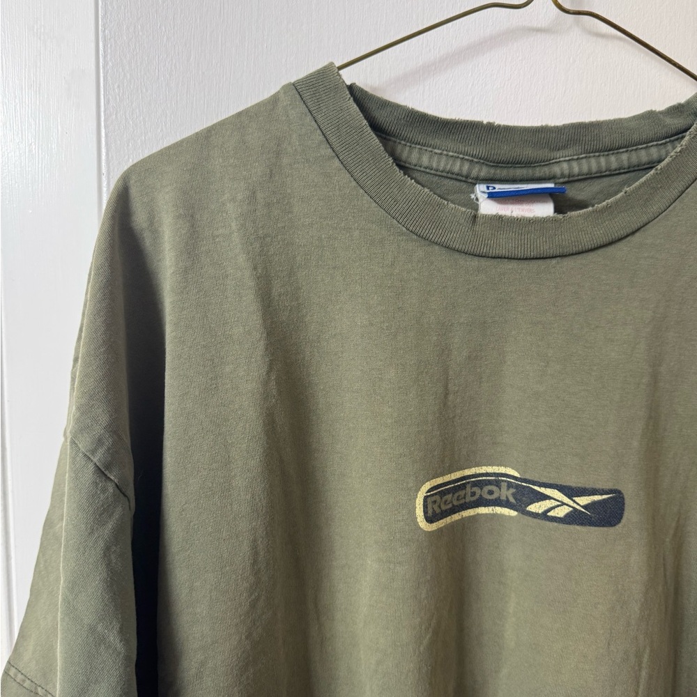 Vintage Reebok Khaki Green Tee with Logo